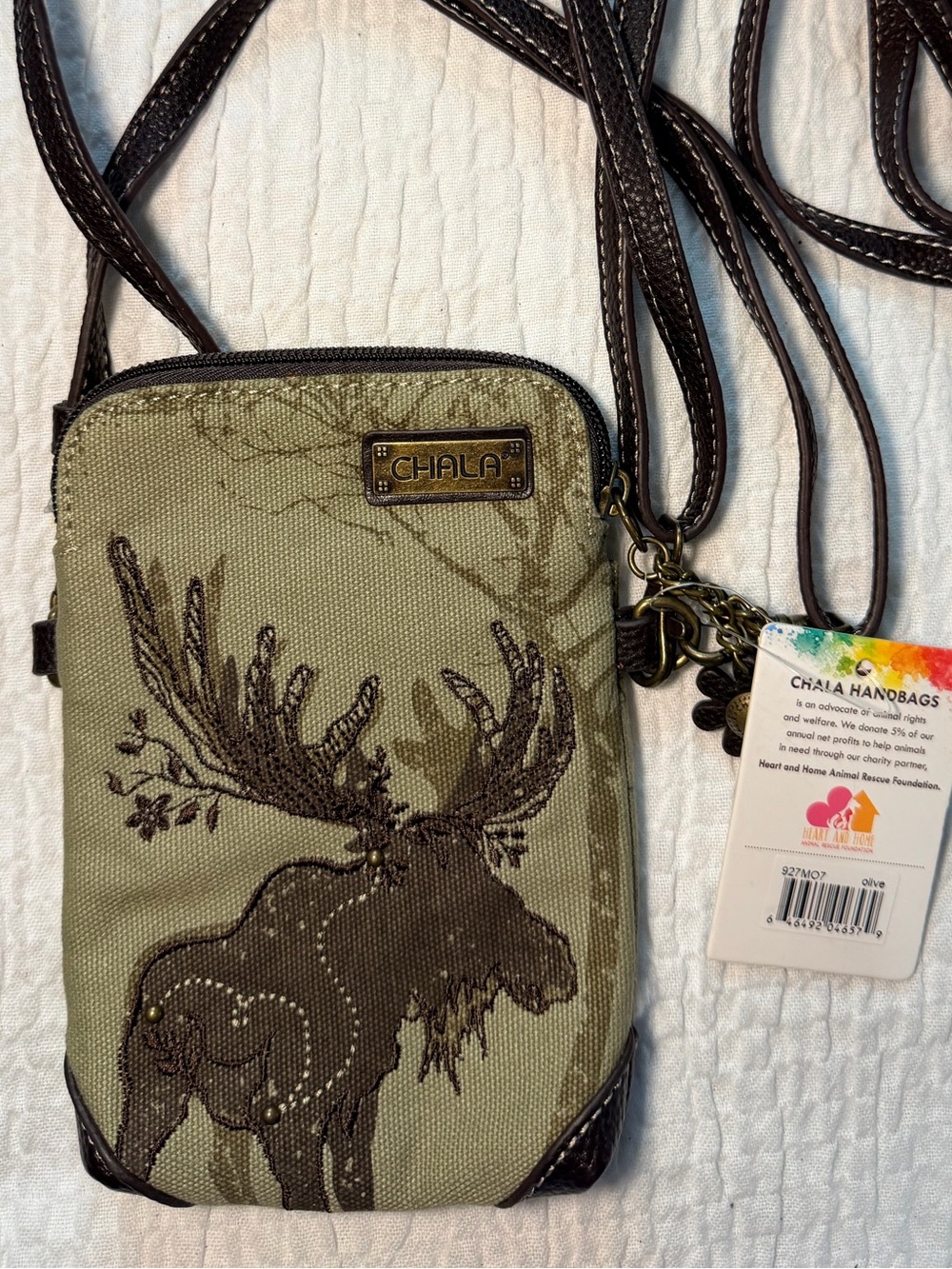 CHALA Olive Moose Crossbody Cell Phone Purse